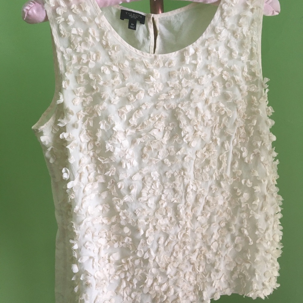 COPY - Talbots Ruffled Cream Blouse
